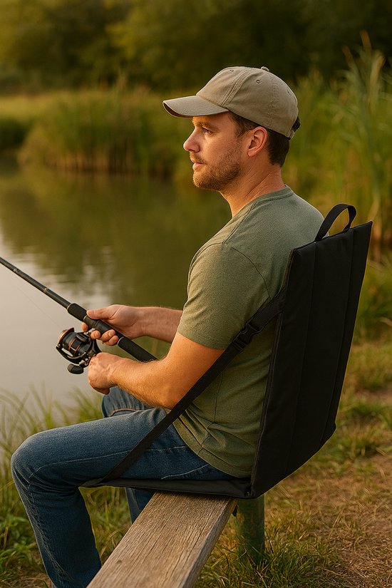 Vouwstoel / kussen - Zwart - Campingstoel - Festival - Picknick - Strandstoel - Folding Chair - Klapstoel - Outdoor - Waterdicht van Merkloos — afbeelding 5