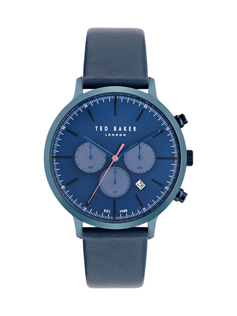 Ted Baker Haarvin Analoog Horloge Blauw Case: 100% Stainless Steel | Armband: 100% Leather 44 BKPHAF404W0, BKPHAF405W0