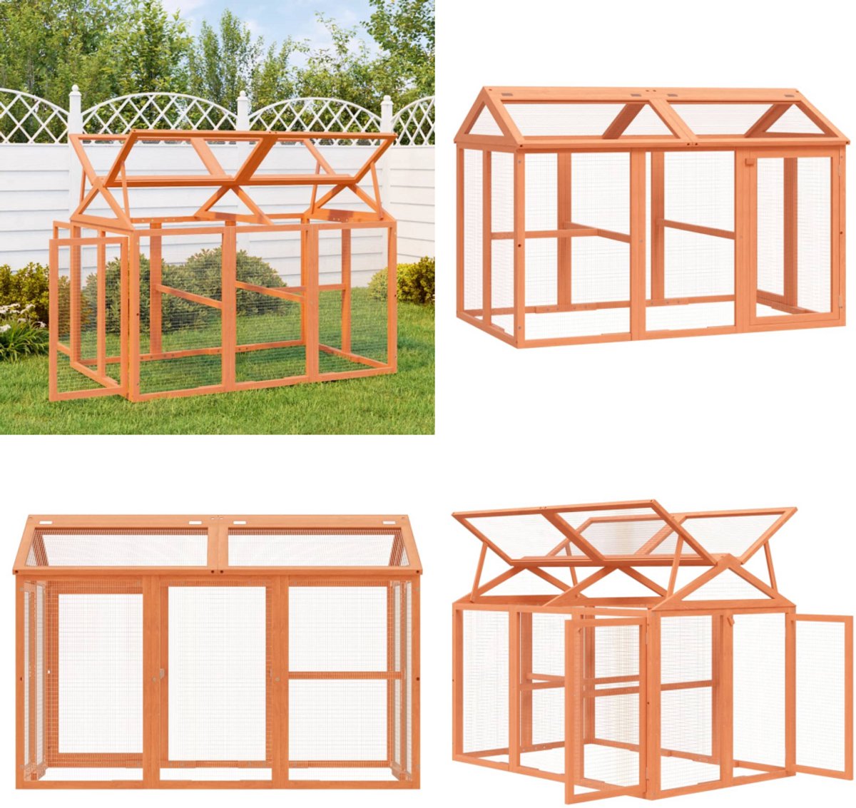 vidaXL Dierenren 141x94x104 cm massief grenenhout bruin – Dierenren – Dierenrennen – Kippenren – Konijnenhok vidaXL Dierenren 141x94x104 cm massief grenenhout bruin – Dierenren – Dierenrennen – Kippenren – Konijnenhok