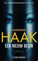 Boekomslag 'Een nieuw begin' van Angelique Haak. Close-up van ogen met tekst.