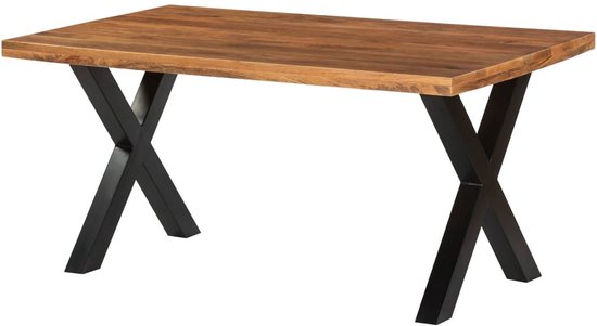 Table à manger rectangulaire Zeno 160 cm en bois de manguier marron