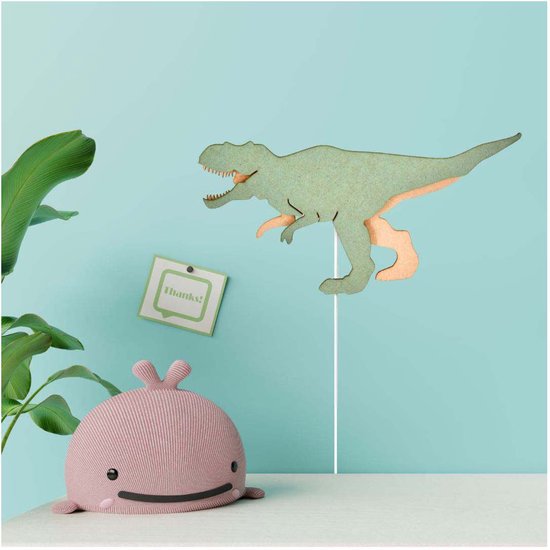 Lobbes dino wandlamp T-rex hout kinderkamer verlichting. van lobbes — afbeelding 4