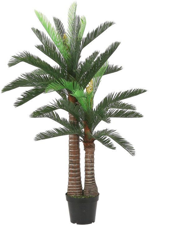 Mica Decorations Palmier Artificiel Cycas - H150 x Ø100 cm - Pot en Plastique - Vert