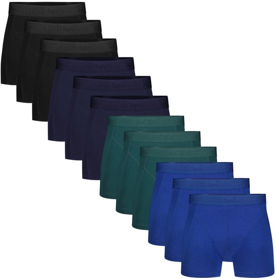 Boxer Bamboo Basics 12P rico bleu & noir - L