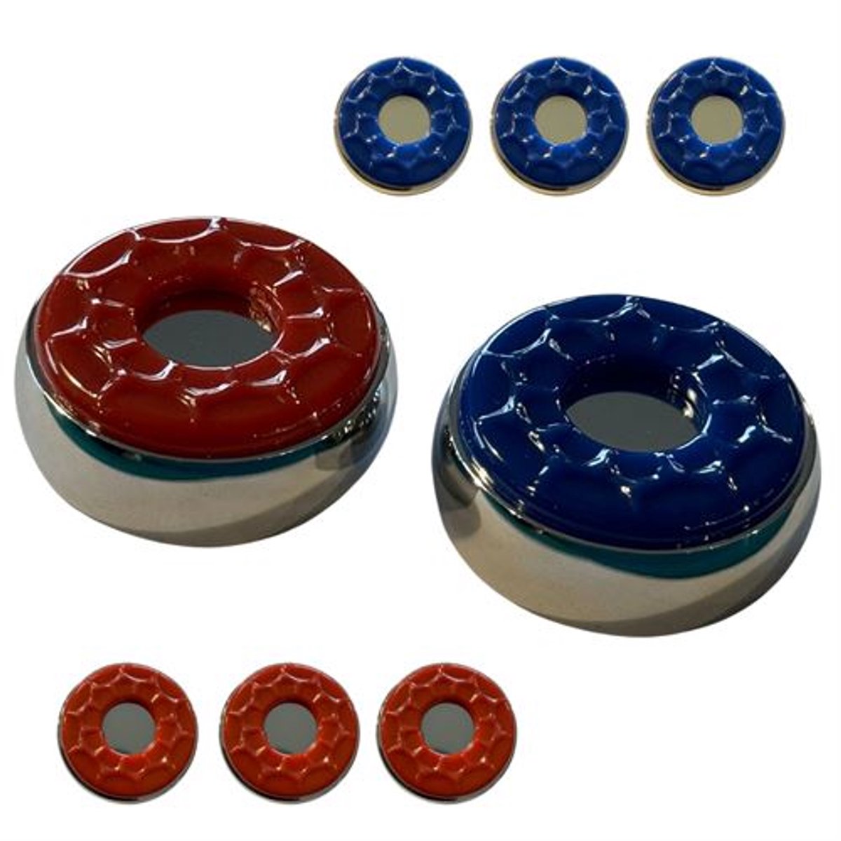TopTable Shuffleboard Pucks medium 53mm set 4x Blue and 4x Red