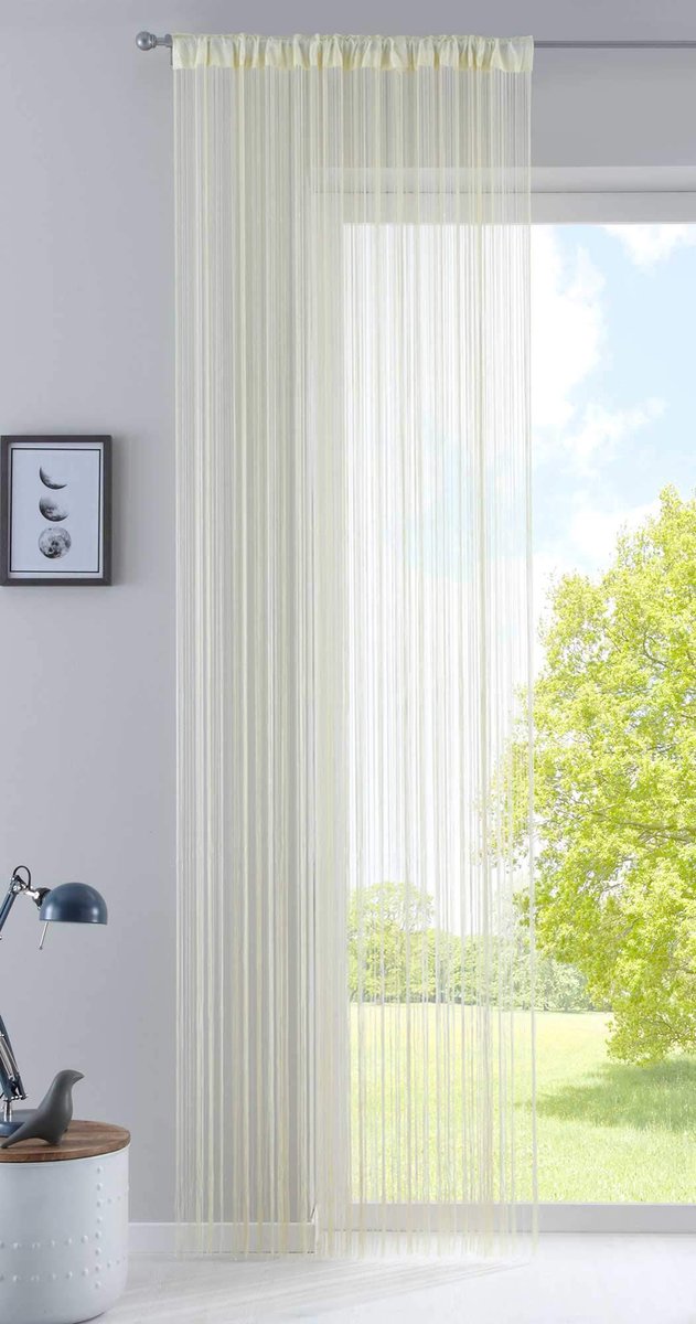 Ibenzoa® Draadgordijn met Ingewerkte Plooiband voor Diverse Interieurtoepassingen, Crème, 250x140 cm
