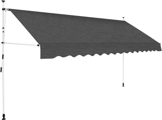 Store banne rétractable manuel vidaXL 400 cm Anthracite - Store banne rétractable - Auvents rétractables - Store banne rétractable - Auvents rétractable