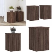 vidaXL Supports pour plantes 2 pièces 20 x 20 x 30 cm Bois traité Chêne brun - Support pour plantes - Support pour plantes - Support pour plantes - Support Plantes