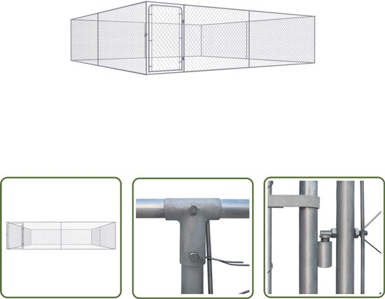 Chenil The Living Store - Play Run - 4x4x1m - Acier galvanisé