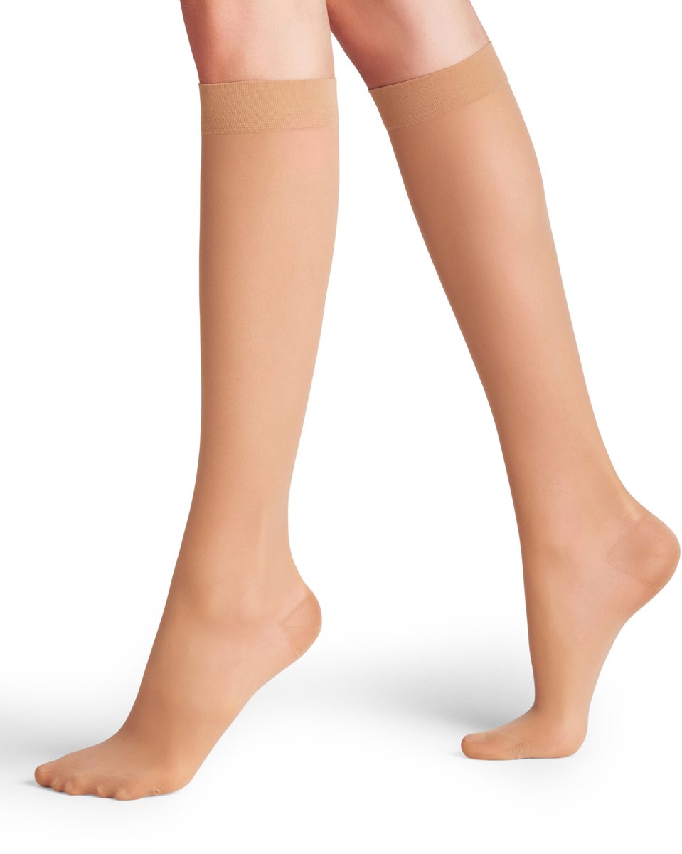 Falke Energize half doorzichtig met compressie materiaal sheer 30 DEN kniekousen dames transparant-38 beige 4069