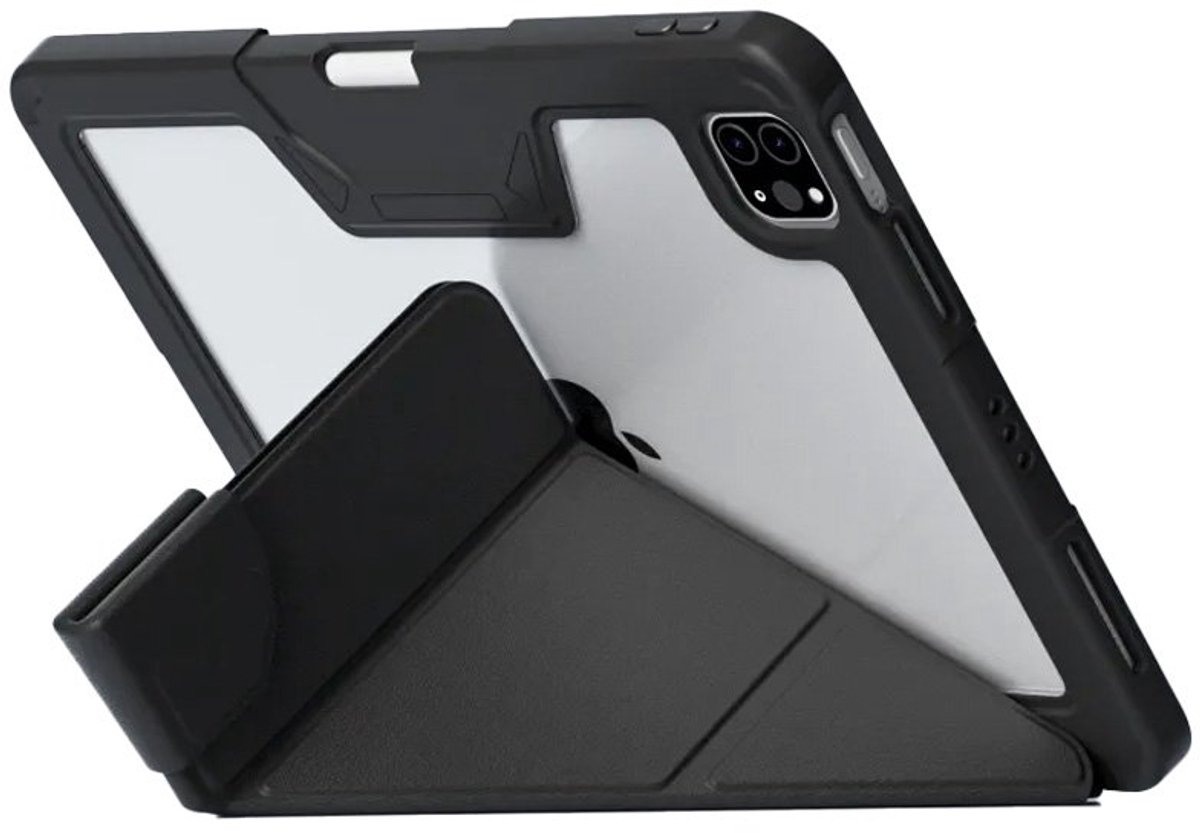 Mobiq - Rugged Origami Bookcase geschikt voor iPad Pro 13 inch (2024) M4 - zwart