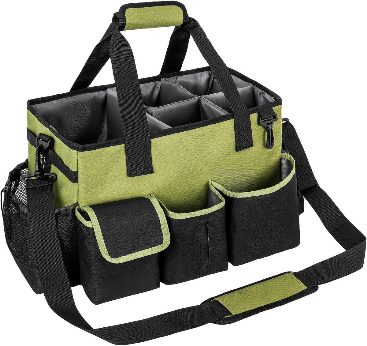 Ibenzoa® Ruim Reinigingsmateriaal Organizer Tas met Verstelbare Banden - Groen
