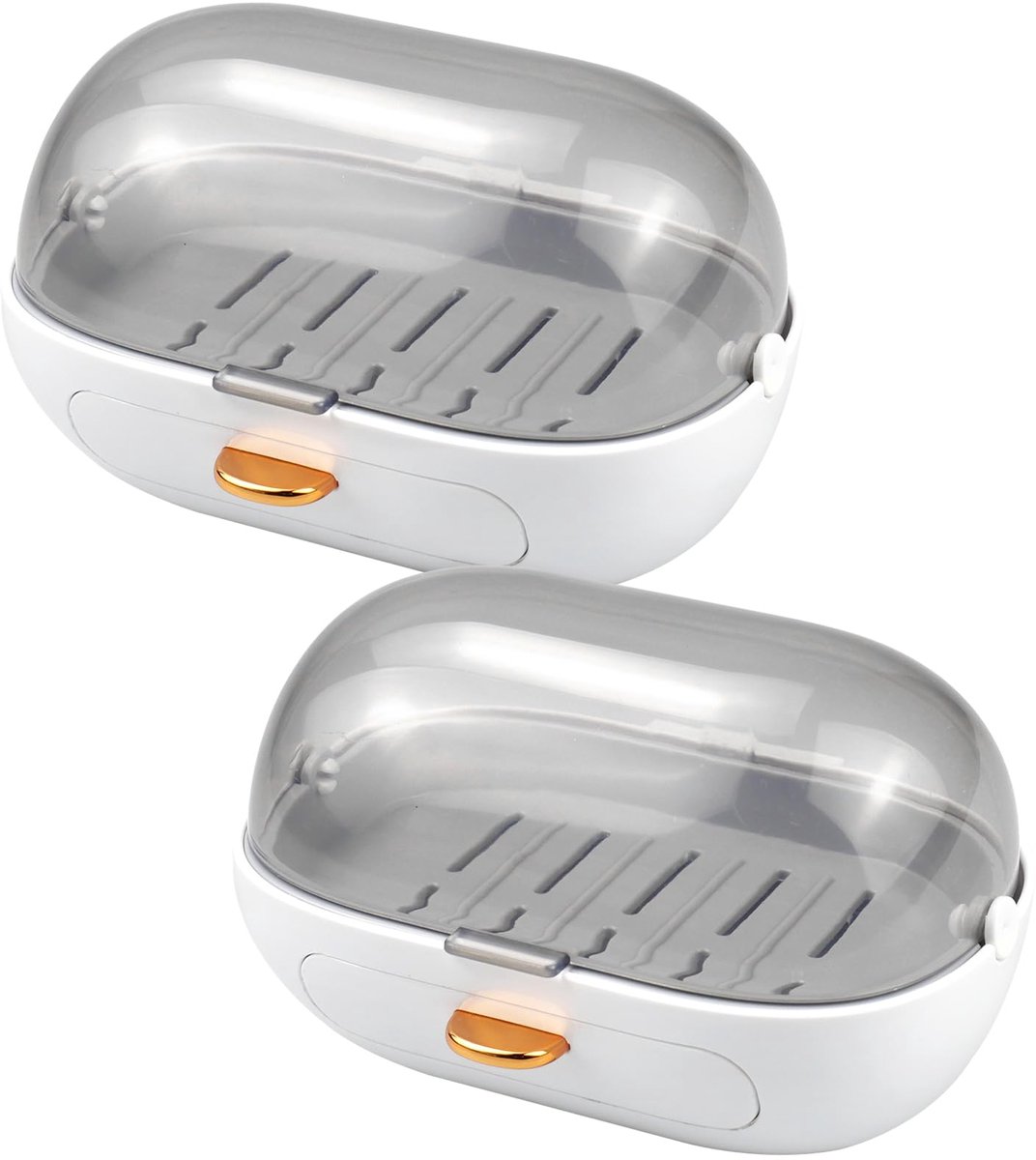 Ibenzoa® Innovatieve Wandgemonteerde Zeephouderset met Deksel en Afdruipbak voor Badkamer en Keuken