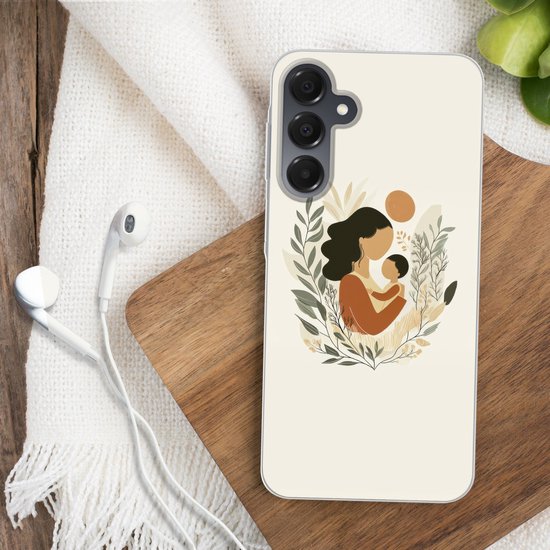 Coque de téléphone compatible avec Samsung Galaxy A16 - Illustration - Mère - Enfant - Amour - Coque en Siliconen
