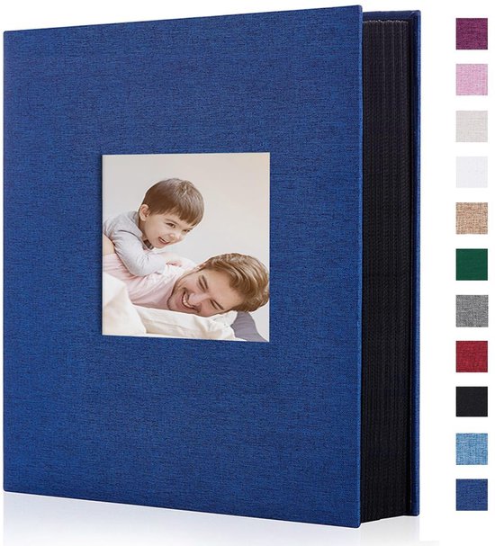 Ibenzoa® Linnen Fotoalbum 33 x 27,5 cm - 400 Verticale Foto's - Perfect voor Trouw en Familie Herinneringen