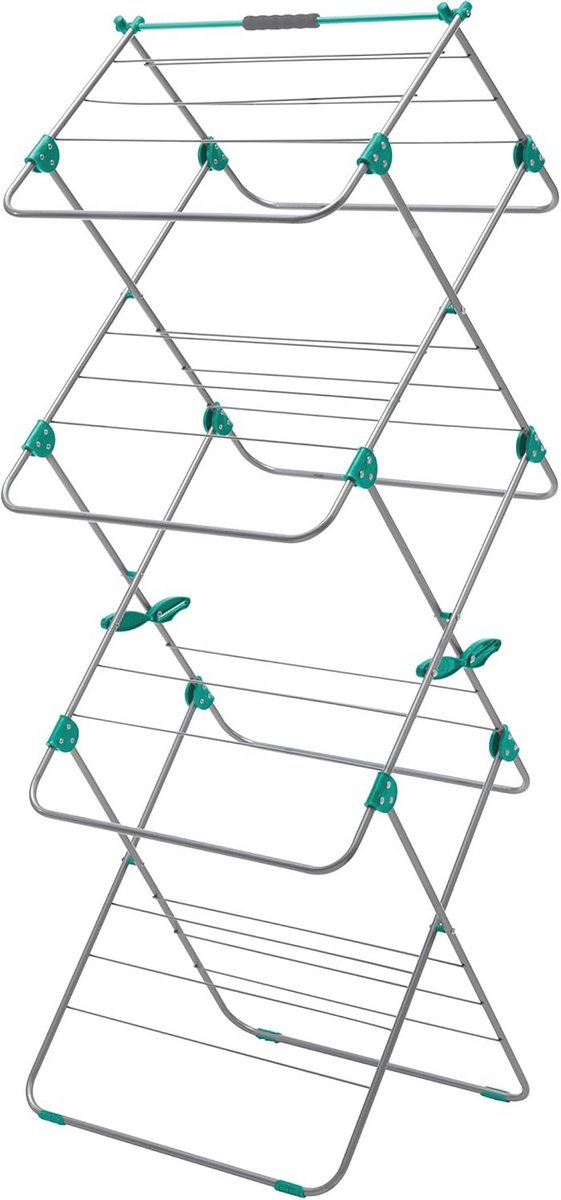 3-laags indoor airer 15 M droogruimte - metallic aqua - voor binnen - 5 x 41 x 100 cm
