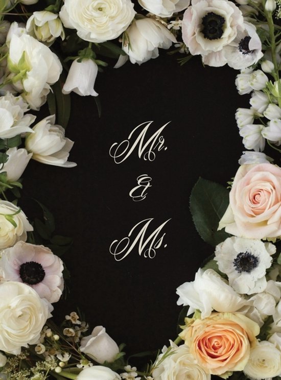 Mr. & Ms. Flowered Wedding Guest Book - cover