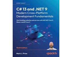 Omslag van C# 13 and .NET 9 - Modern Cross-Platform Development Fundamentals - Ninth Edition: Start building websites and services with ASP.NET Core 9, Blazor, a