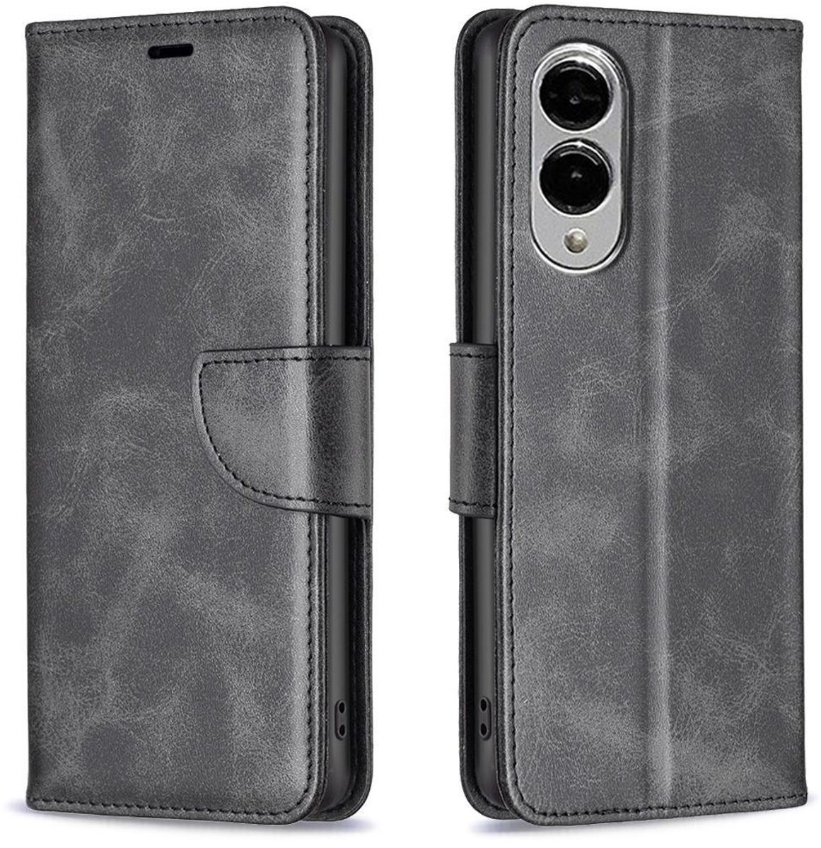 Mobigear Telefoonhoesje geschikt voor Samsung Galaxy S25 Edge Hoesje | Mobigear Excellent Bookcase Portemonnee | Pasjeshouder voor 3 Pasjes | Telefoonhoesje voor Pinpas / OV Kaart / Rijbewijs - Grijs