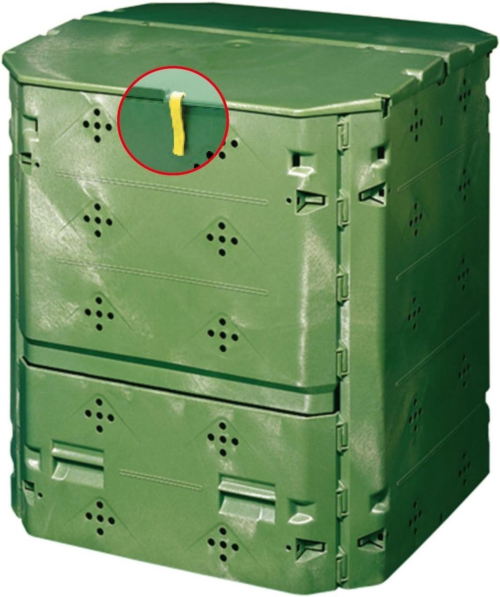 Compostbak voor het hele jaar door - Capaciteit 400 l (voor tuin- en keukenafval, met vulklep en windbeveiliging, UV/weerbestendig, gerecycled kunststof) 20161
