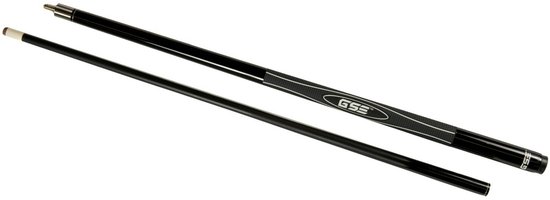 Pegasi Premiun Carbon Poolkeu 147cm 2-delig Black - 13mm 6-laags Tip-on-Leer - Bitter Tip - Esdoorn hout - Keu voor Poolen