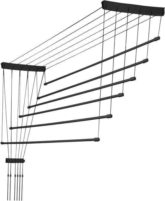 Kadax Uitschuifbaar Droogrek Met 17m Droogoppervlak Flexibele Breedte Van 85 155 Cm Groot Droogrek Voor Binnen Buiten Wit Grijs 155 X 53 X 90 Cm 1199624944