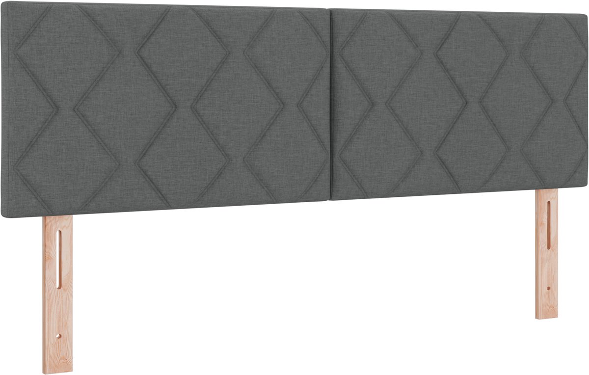 vidaXL Hoofdbord - Donkergrijs - 144 - cm - Stof