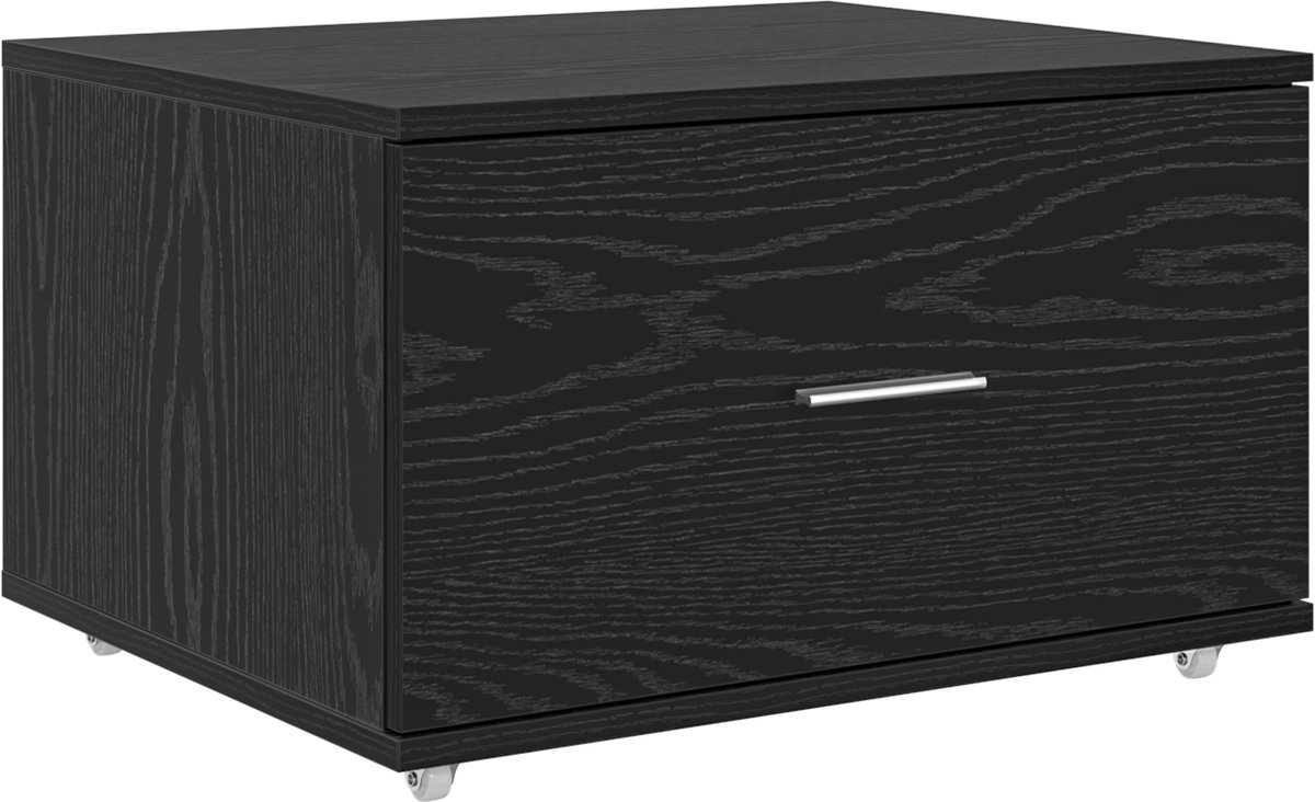 vidaXL Ladekast - 55 - x - 45 - x - 31 - cm - Zwart - Eiken Zwart eiken
