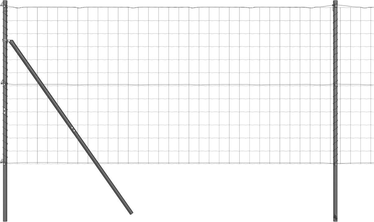 vidaXL - Euro - Fence - Grondfix - 10 - x - 1 - m - PVC-Coated - Staal - Grijs - Mesh