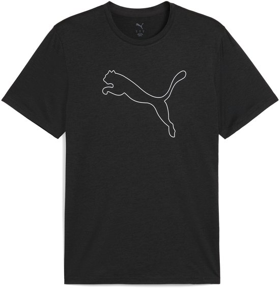 PUMA M TAD ESSENTIAL HEATHER CAT TEE (CF large cat) Heren Sportshirt - Puma Black Heather