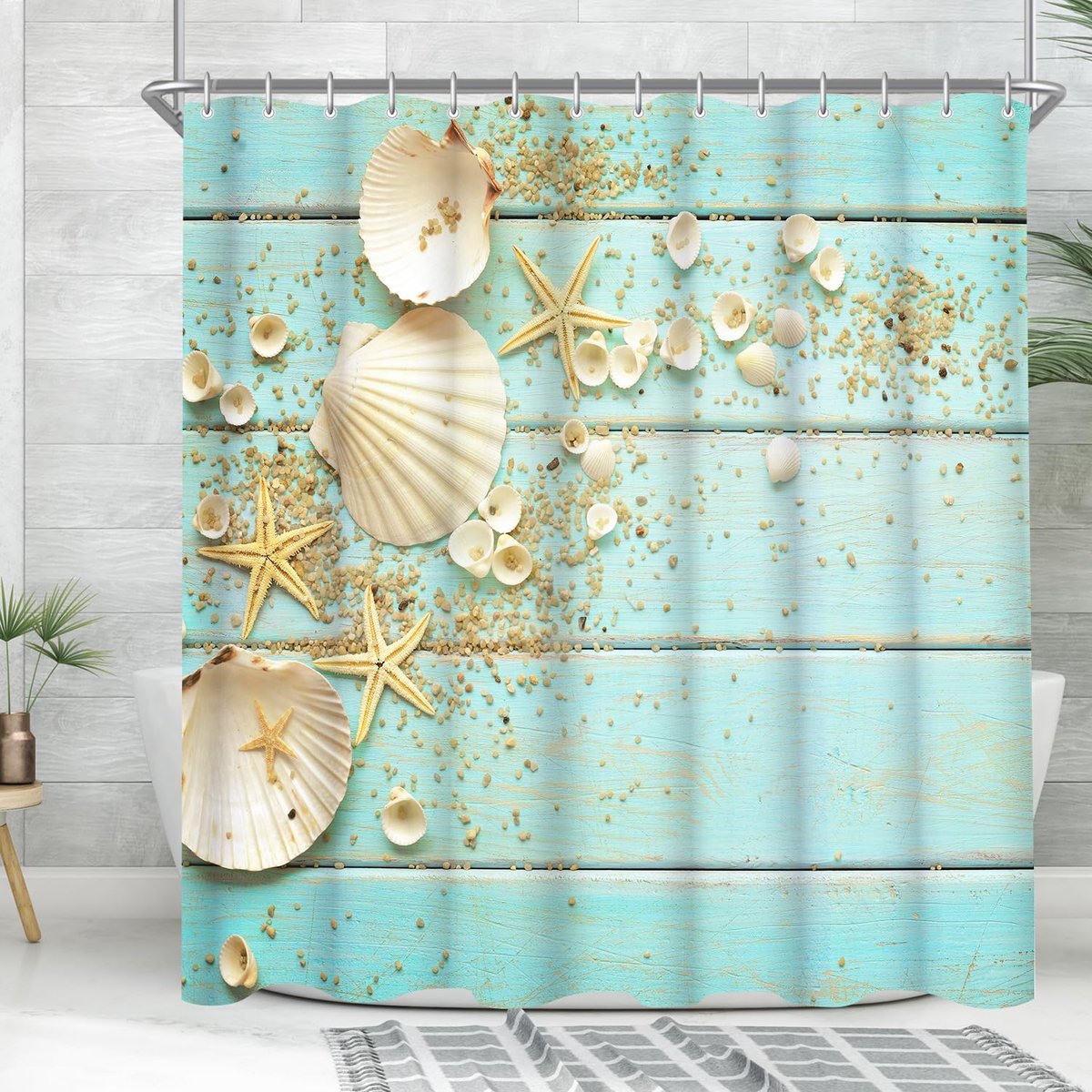 Ibenzoa® Verwijderbaar Douchegordijn met Schimmelwerende Textielafwerking, 200x200cm