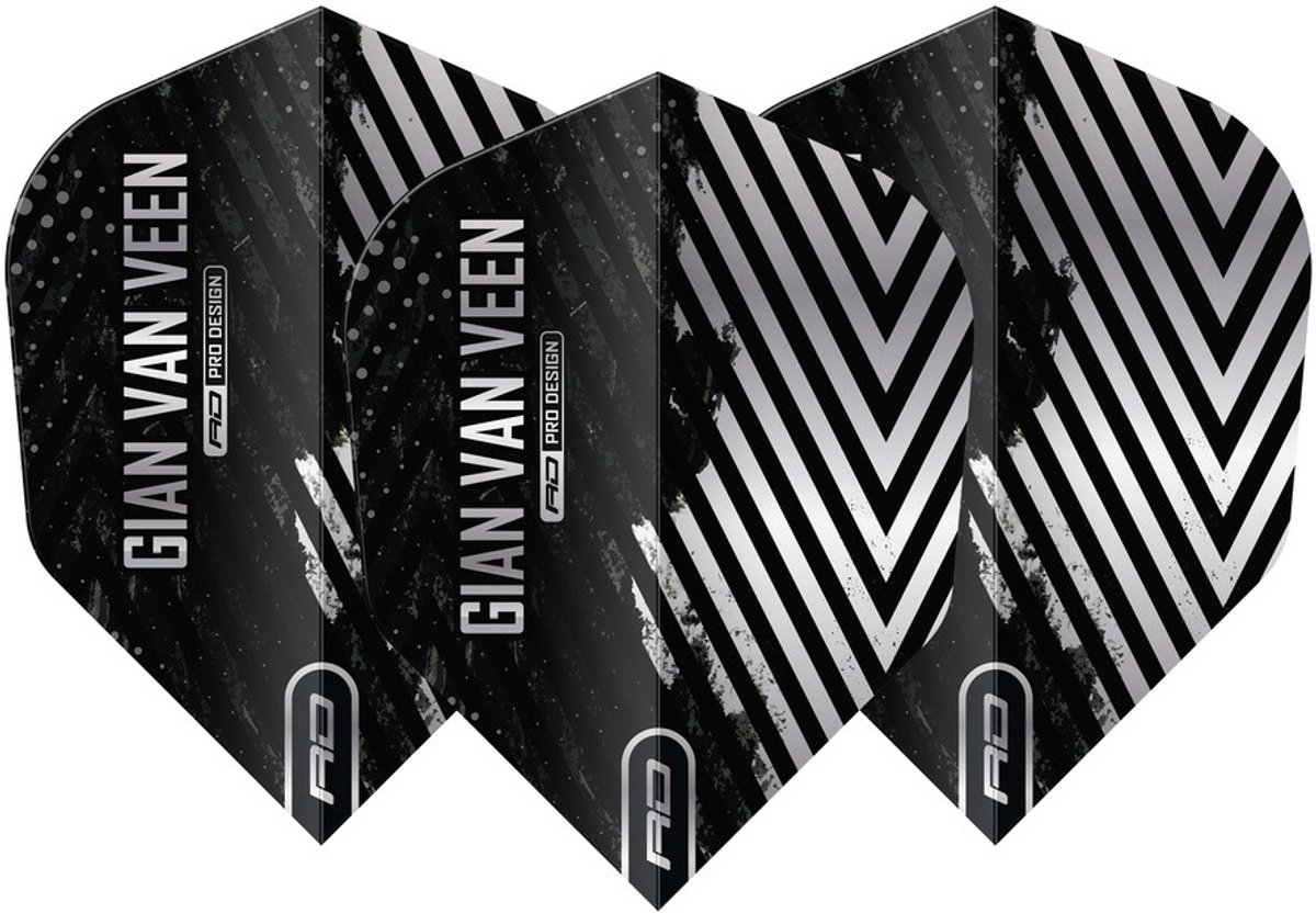 Red Dragon Gian van Veen Black Silver NO6 - Dart Flights