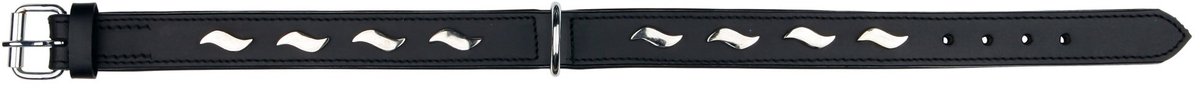 TRIXIE | Trixie Halsband Hond Active Leer Met Golfjes Zwart