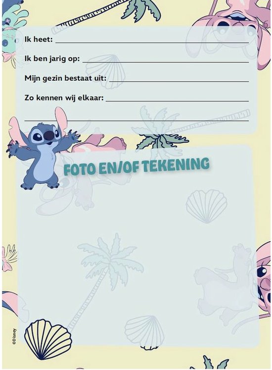 Disney Lilo & Stitch – Vriendenboek – 80 Pagina’s – Hardcover – Invulboekje voor Kinderen