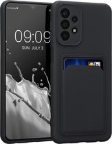 kwmobile telefoonhoesje geschikt voor Samsung Galaxy A23 4G / 5G - Hoesje met pasjeshouder - TPU case in zwart
