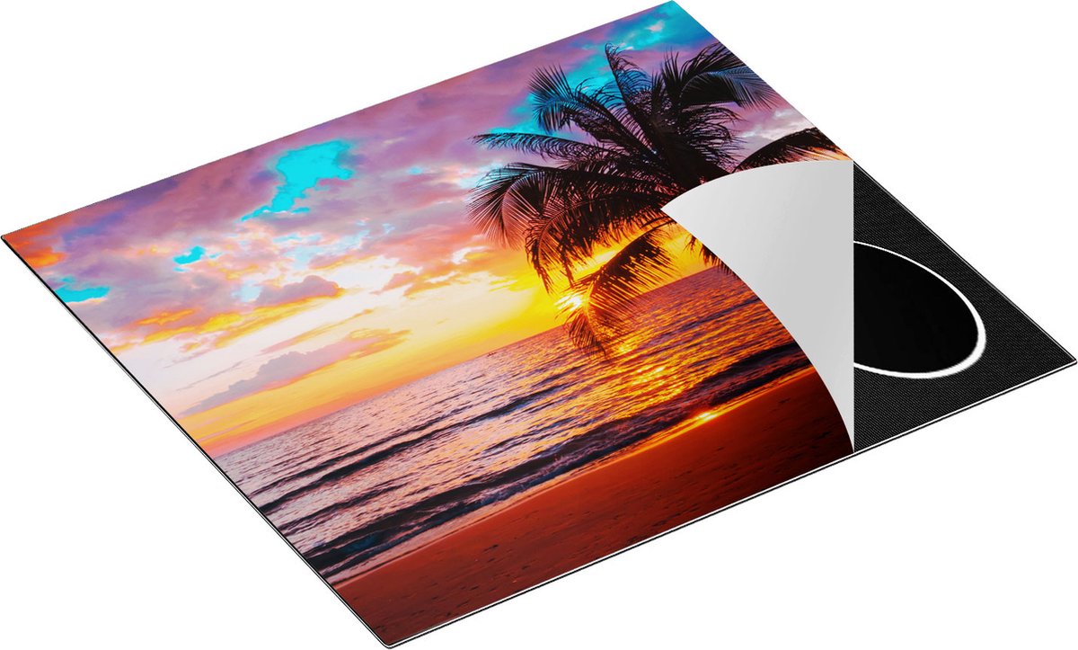 Chefcare Inductie Beschermer Tropisch Strand tijdens Zonsondergang - 58,3x51,3 cm - Afdekplaat Inductie - Kookplaat Beschermer - Inductie Mat
