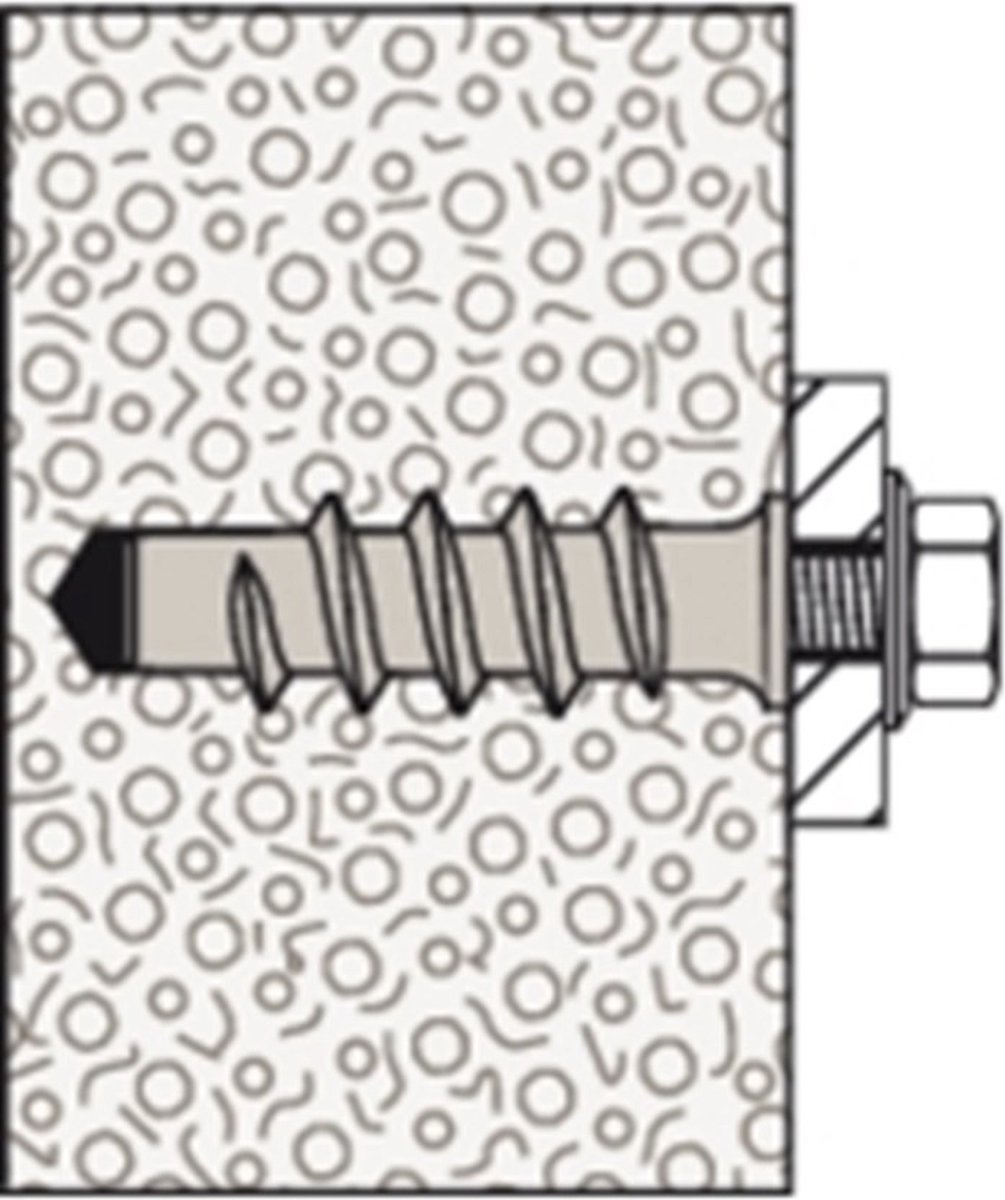 Ancrage Turbo pour béton cellulaire FTP K 8 en nylon