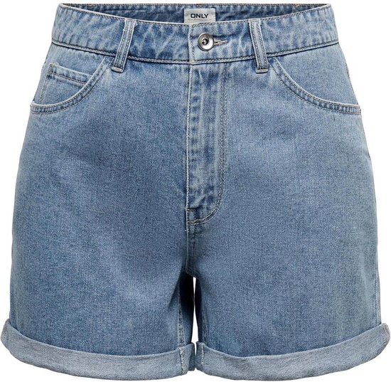 Only Broek Onlvega Hw Mom Shorts Noos 15230571 Light Blue Denim Dames Maat - XS