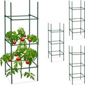 Relaxdays plantensteun klimplanten - set van 4 - klimplantensteun - tomatensteun 90 cm