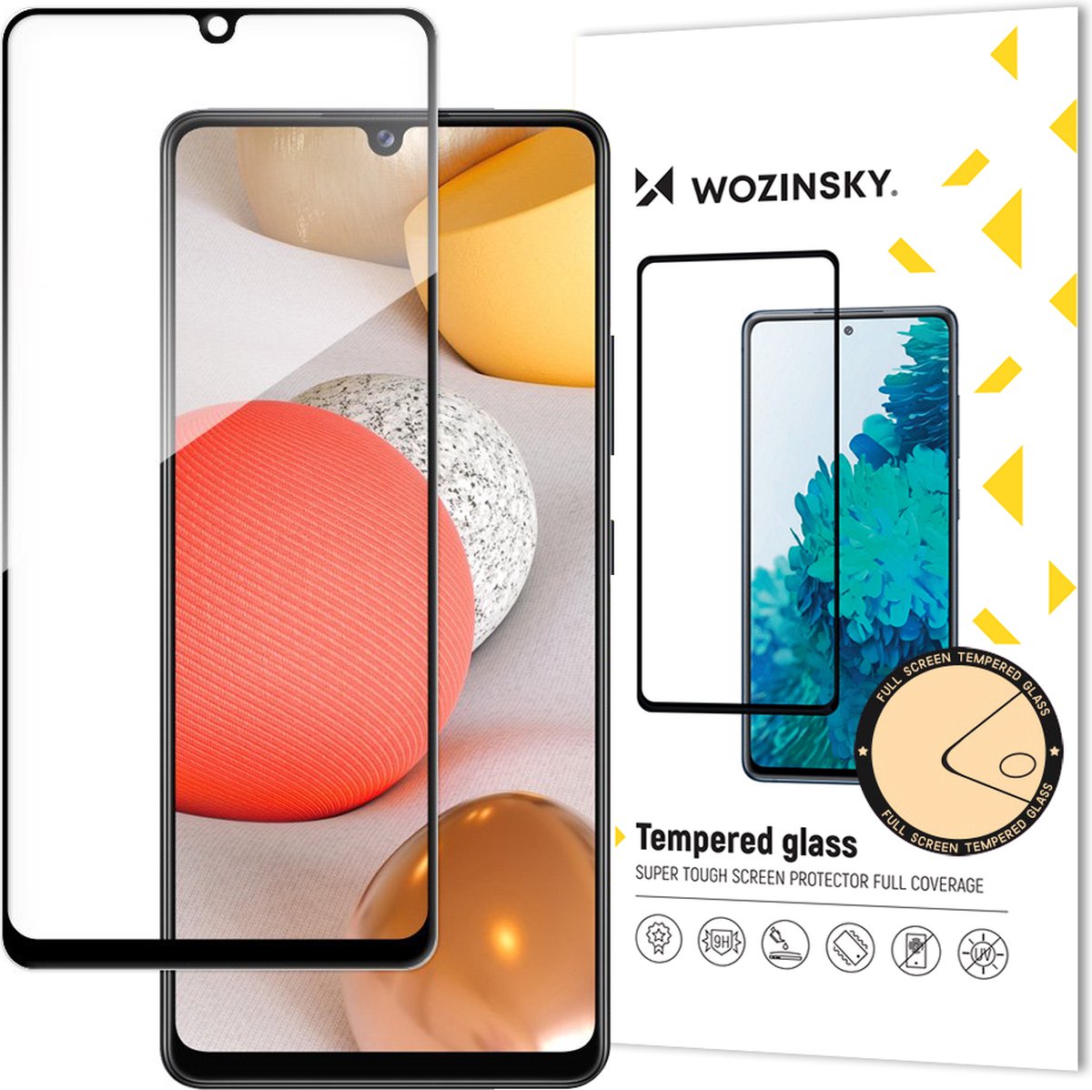 Wozinsky full glue Screen Protector met Frame voor Samsung Galaxy A42 5G - zwart
