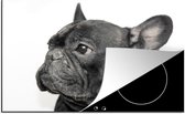 KitchenYeah® Inductie beschermer 76x51.5 cm - Franse bulldog op witte achtergrond - Kookplaataccessoires - Afdekplaat voor kookplaat - Inductiebeschermer - Inductiemat - Inductieplaat mat