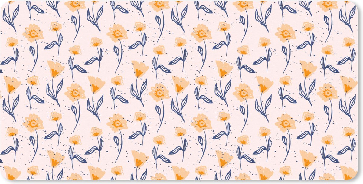 Muismat XXL 120x60 cm - Bureau onderlegger - Bureau mat Bloemen - Patronen - Zomer - Bureaumat - Gaming mousepad xl - Bureaulegger groot - Computer deskmat