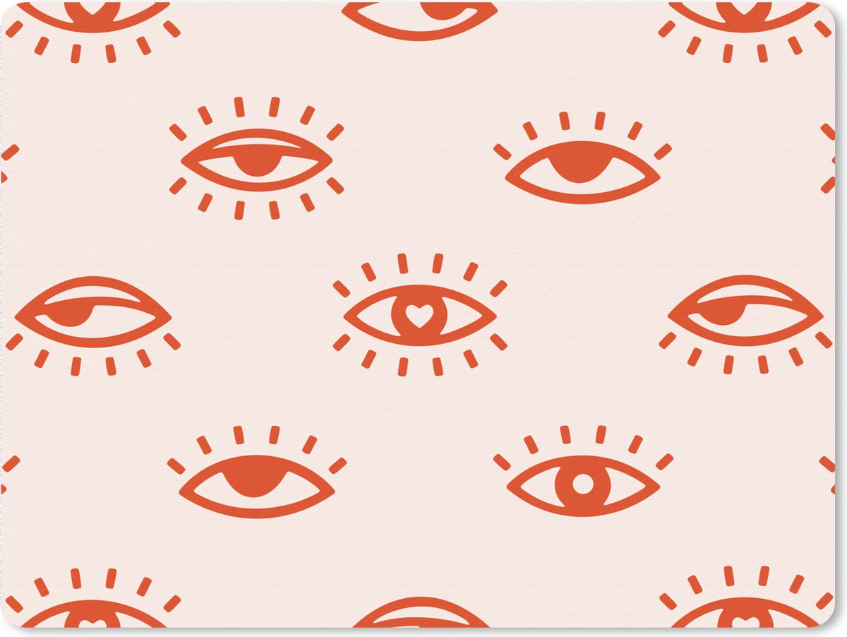 Muismat XXL 80x60 cm - Bureau onderlegger - Bureau mat Boho - Oog - Patronen - Bureaumat - Gaming mousepad xl - Bureaulegger groot - Computer deskmat