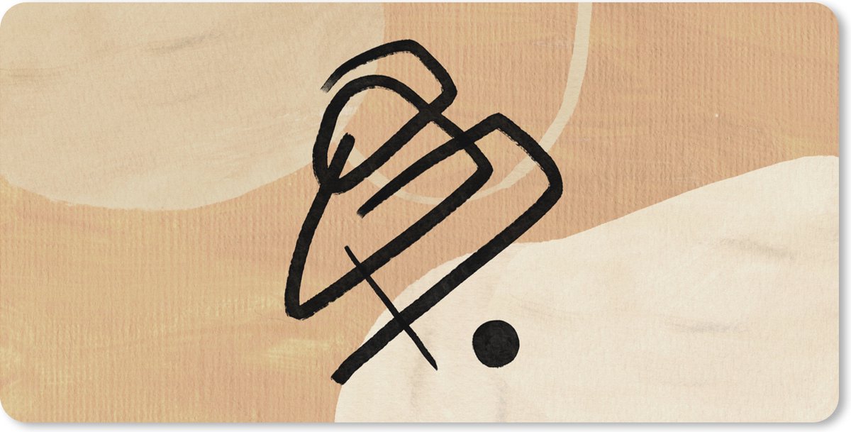 Muismat XXL 90x45 cm - Bureau onderlegger - Bureau mat Design - Abstract - Bruin - Bureaumat - Gaming mousepad xl - Bureaulegger groot - Computer deskmat