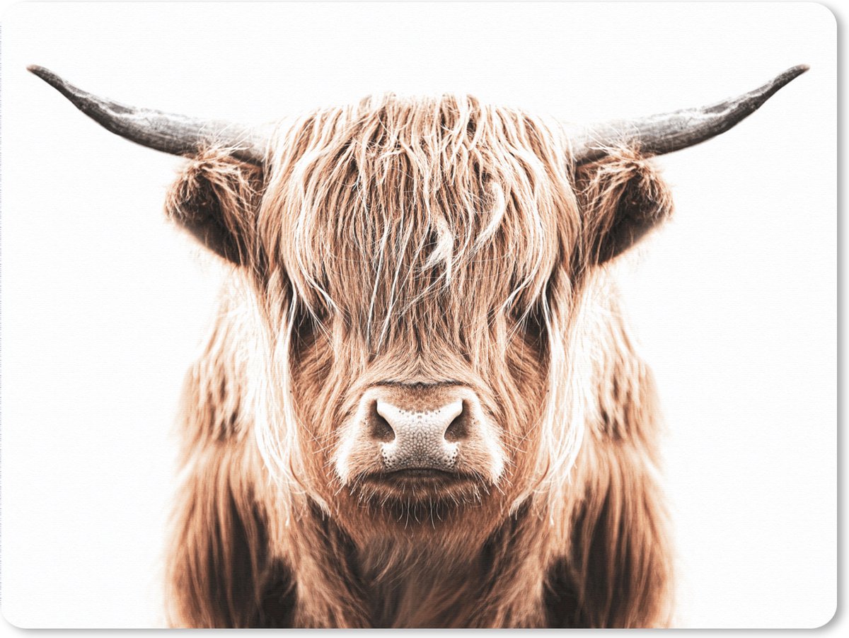 Muismat XXL 80x60 cm - Bureau onderlegger - Bureau mat Schotse hooglander - Dieren - Stier - Bureaumat - Gaming mousepad xl - Bureaulegger groot - Computer deskmat