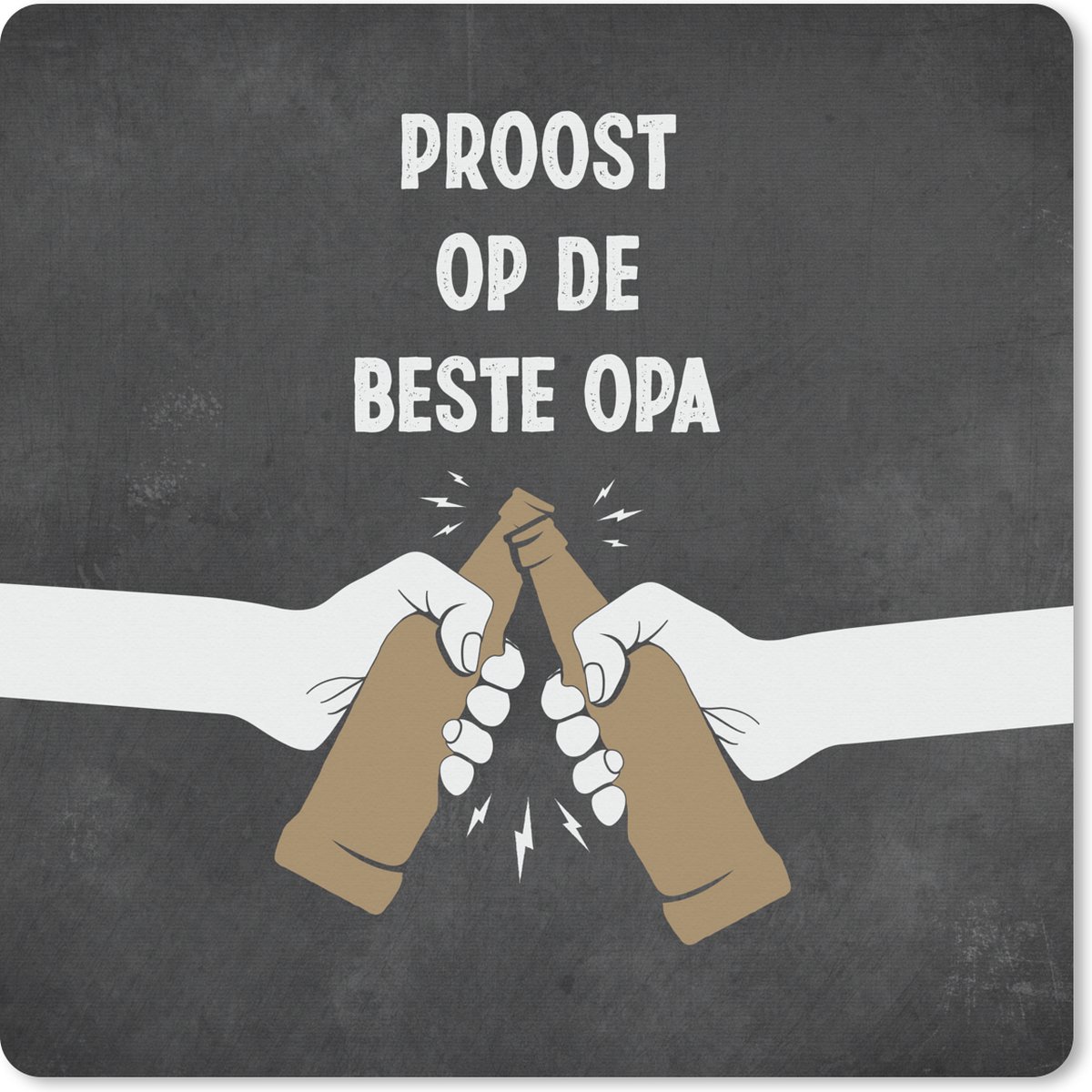 Muismat XXL 40x40 cm - Bureau onderlegger - Bureau mat Opa - Quotes - Proost op de beste opa - Spreuken - Bureaumat - Gaming mousepad xl - Bureaulegger groot - Computer deskmat