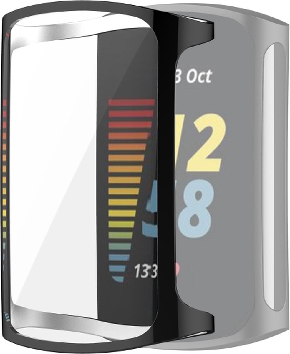 Screenprotector watch case - hoesje - geschikt voor Fitbit Charge 5 - zwart