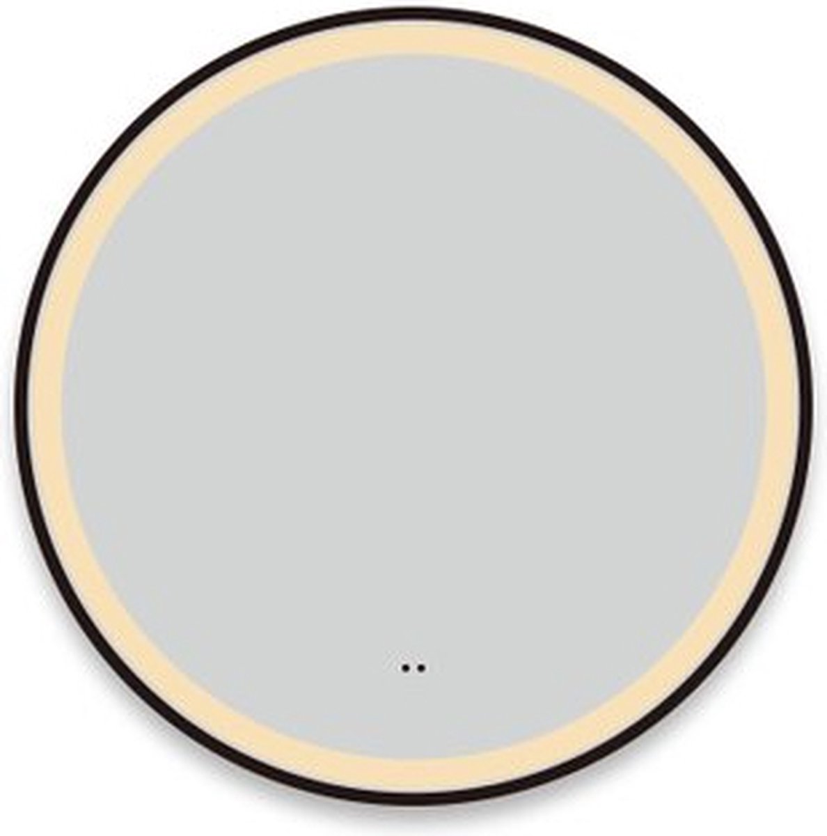 Saniclass Lonato badkamerspiegel rond diameter 60cm met geïntegreerde LED verlichting met spiegelverwarming en touch schakelaar Mat Zwart