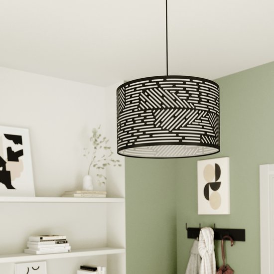 INSPIRE - Hanglamp 1 lamp - SLOTS - 1 x E27 60W - Ø38 CM - Metaal - Zwart