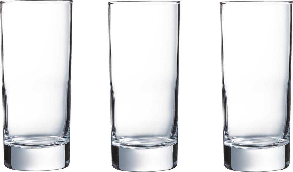 18x Stuks longdrinkglazen transparant 290 ml - Glazen - Drinkglas/waterglas/longdrinkglas